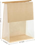 Ocmoiy 100Pcs (8.7x4.3x11 Inch) Large Paper Bread Bags, Resealable Sourdough Bread Bags, Clear Front Tin Tie Tab Lock