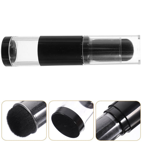 Operitacx Refillable Makeup Brush Powder Brush with Refillable Loose Powder Bottles, Reusable Applicator for Blush &