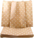 N'icePackaging 20 Qty 4" x 6" Decorative Flat Paper Gift Bags, White Polka-Dot on Brown Kraft Bags