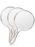 OMIRO Hand Mirror, Double-Sided Handheld Mirror 1X/3X Magnifying with Handle, Set of 3 (Clear)