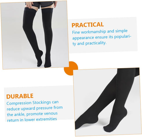 VALICLUD Over Knee Compression Socks Women Wear-resistant Breathable Thigh High Stockings Closed Toe Support