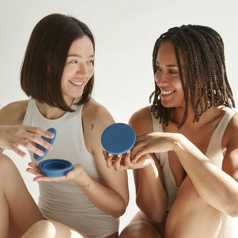 Lena Menstrual Cup Sterilizer Case, Compact, Collapsible Silicone Container for Cleaning Period Cup & Menstrual Disc