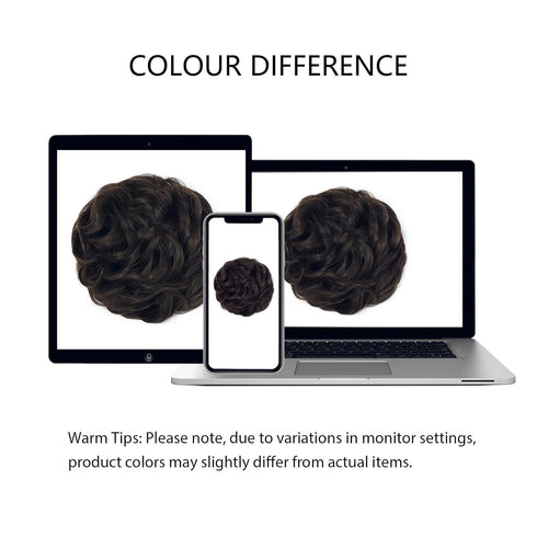 Rose Bud Messy Bun Hair Pieces for Women, Curly Messy Bun Scrunchie, Dark Brown Hair Bun Extension