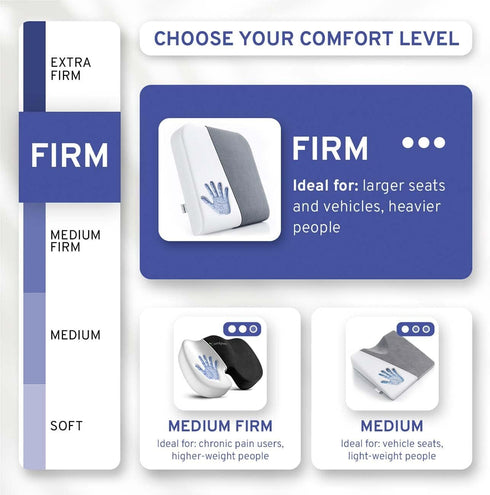 19x17x3 ComfySure Seat Cushion Extra Large - Firm Memory Foam Chair Pad for Recliner, Wheelchair, Office Chair