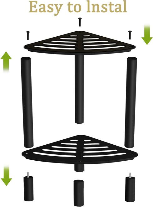 VOTZAAQ Stainless Steel Shower Stool, Double Layer Corner Shower Bench for Inside Shower, Shower Foot Rest for Shaving