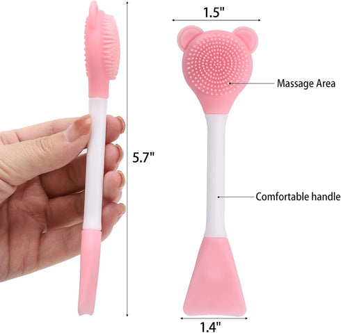 Tbestmax Manual Facial Brush, 2-in-1 Skin Cleansing Cleaner, Silicone Scrubber for Deep Pore Exfoliation, 10 Pcs