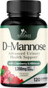 D-Mannose Supplement 1,350 mg with Cranberry & Hibiscus, 120 Capsules for Bladder and Urinary Tract Health