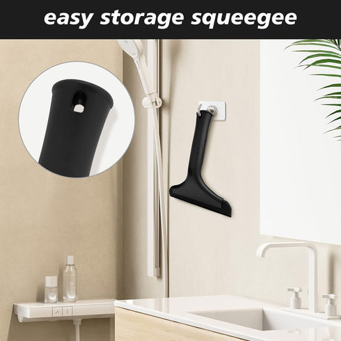 NEWISHTOOL 5.9 Inch Bathroom Shower Squeegee, Soft Silicone Blade for Cleaning Glass Doors and Kitchen Countertops