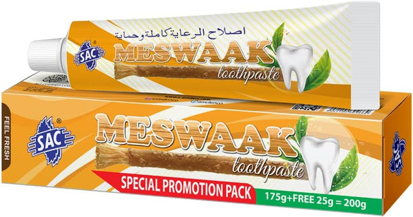 SAC Herbal Miswak Toothpaste | Fluoride-Free Natural Toothpaste with Miswak Essence for Oral Health | 200gm