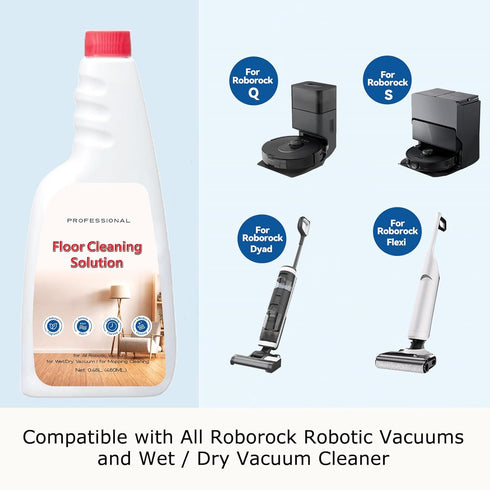 Vacbeuta 10/10R/Z70, Q7 Q8 Q10 S7 S8 Floor Cleaning Solution Compatible with Roborock Vacuum Mop Solution Citrus