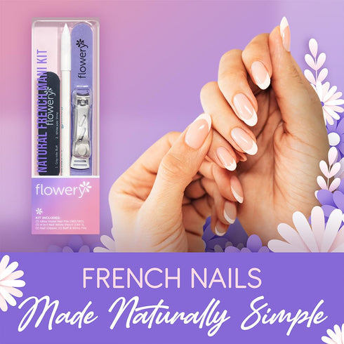 Natural Flowery French Mani Kit