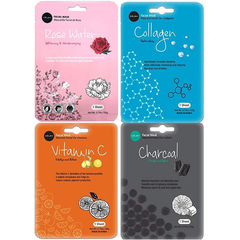 celavi Face Mask Set, Korean Beauty Essence Facial Paper Sheet Mask, 12 Masks in a Pack