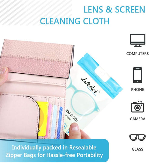 LifeArt 700 (1 Pack) Anti Fog Cloth for Eyeglasses, Microfiber Cleaning Cloth for Screen, Goggles and Ski Masks, Nano