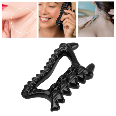 Nachukan Ceramic Gua Sha Tool - Face and Body Scraper Massager for Lymphatic Drainage - Soreness Relief Shoulder Neck