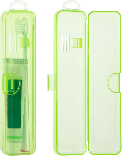 Toothbrush Case, 2 Packs, Transparent Green Travel Case, Portable Toothbrush Holder for Traveling