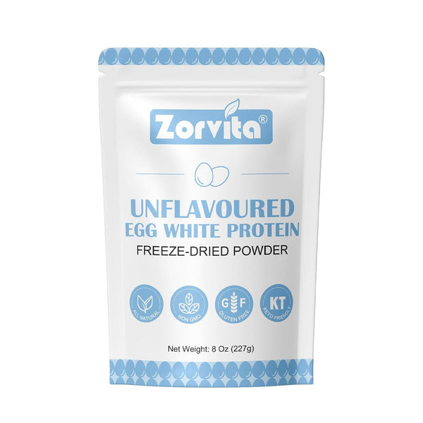 Zorvita Freeze-dried Egg White Powder Unflavored Dried Egg White Powder, No Additives or