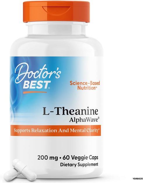 Doctor's Best L-Theanine AlphaWave, Supports Relaxation and Mental Clarity, 60 Veggie Capsules