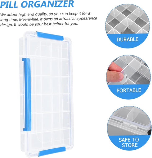 Portable Weekly Pill Organizer - Divided Plastic Case for Easy Tablet Storage