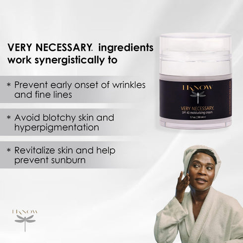 IKNOW VERY NECESSARY Broad Spectrum SPF 40 Skincare, Sun Protection Cream for Pro-Aging, Facial Moisturizer
