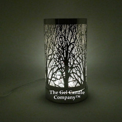 The Gel Candle Company Natural Forest Tree Scene Design Multi Color Changing Warmer Lamp with Dish for Fragrance Oils
