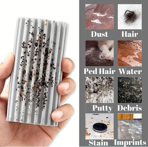 Original Damp Duster Sponge, Magic Cleaning Sponges for Blinds, Baseboards, Glass, Pet Hair, Mirrors, 4 Pack Grey