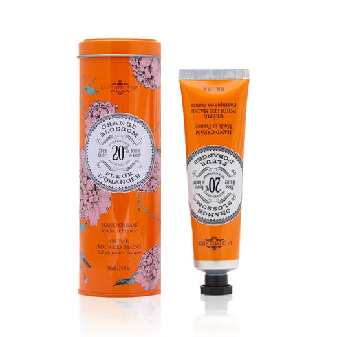 La Chatelaine Shea Butter Hand Cream, 70ml / 2.3 oz, Made in France, Natural Organic Ingredients, Gift Tin, Orange