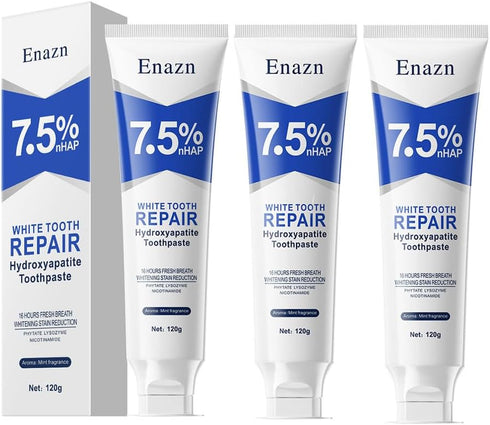 Nchampionba 7.5% Nano Hydroxyapatite Toothpastes for Enamel Protection and Tooth Strengthening, Fluoride-Free Cooling