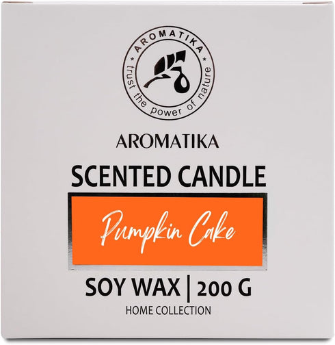 Scented Candle Pumpkin Cake, 6.8 Oz Soy Wax Aromatherapy Candle, Relax Scent, Glass Gift