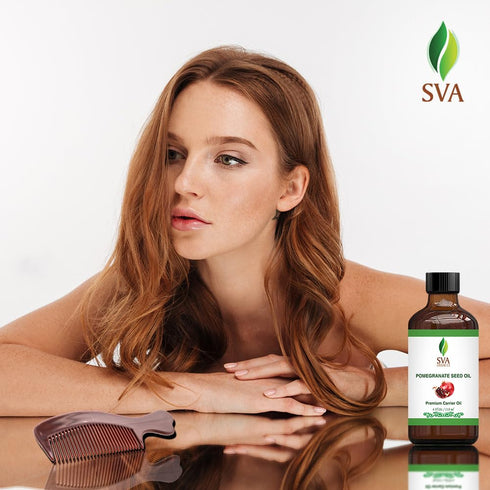 SVA Pomegranate Seed Organic - 4 Fl Oz – 100% Natural Cold Pressed Oil for Face, Skin, Hair Care
