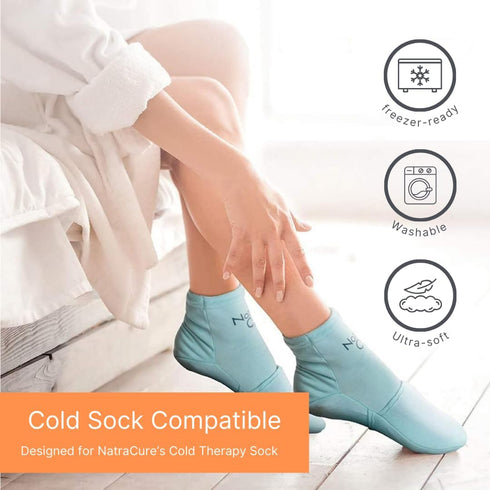 NatraCure Replacement Gel Packs for Cold Therapy Socks, 4-Piece Set, Reusable Compresses for Injuries