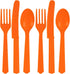 Orange Peel Assorted Plastic Cutlery Set (24 Count) - Durable & Eco-Friendly Design - Perfect Party Supplies For a Colorful Celebration by Amscan