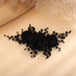 Kercisbeauty Soft Chiffon Black Rose Flower Headband, Handmade Rhinestones Hair Jewelry for Women