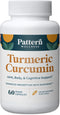 Pattern Wellness Turmeric Curcumin - 1300mg with Bioperine Black Pepper Extract for Joint & Cognitive Support