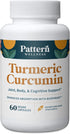 Pattern Wellness Turmeric Curcumin - 1300mg with Bioperine Black Pepper Extract for Joint & Cognitive Support