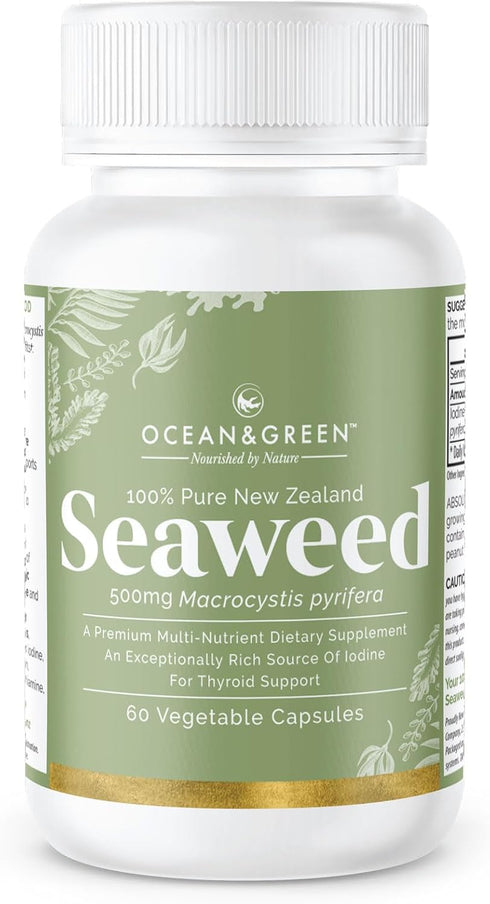 Seaweed Kelp Supplements from New Zealand | 100% Pure Organic & Natural - Multi-Nutrient & Thyroid Support - 60