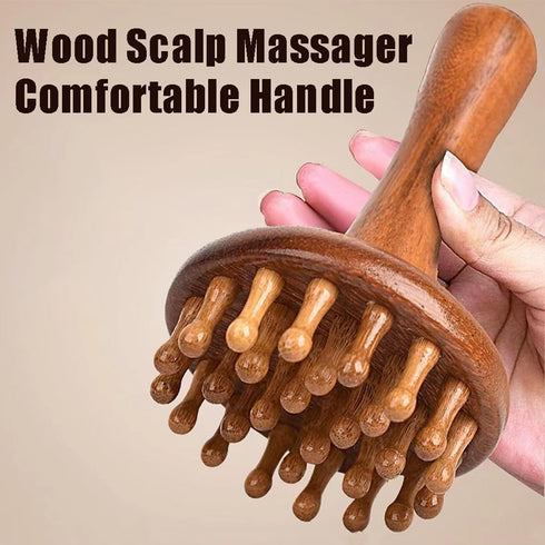 OULIGET Wooden Trigger Point Massage Tool,Sandalwood Comb Head Massager,Gua Sha Comb Tool