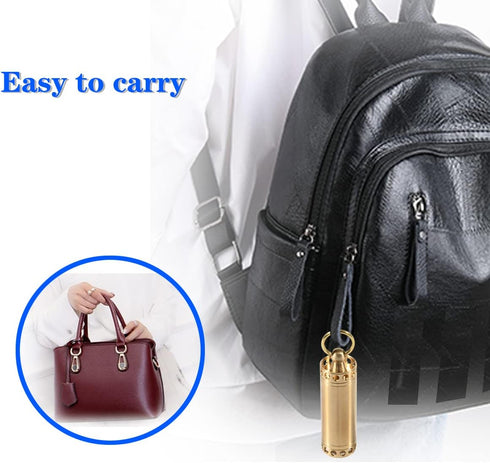 Pill Holder Keychain Container, Portable Mini Brass Waterproof Pill Box for Purse Pocket, Small Pill Case