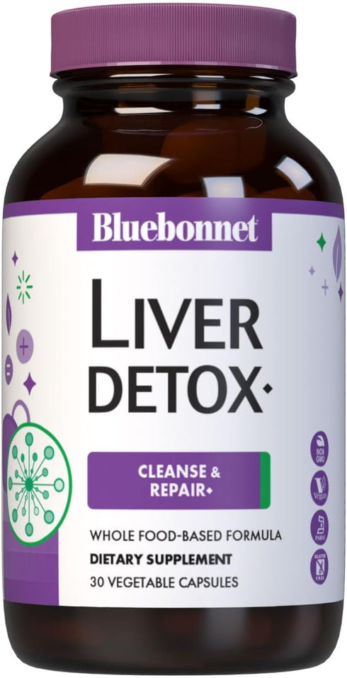 Bluebonnet Nutrition Liver Detox, Liver Health, Antioxidant Protection, Non-GMO, 30 Vegetable Capsules