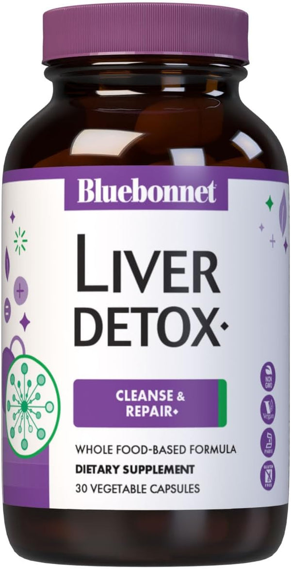 Bluebonnet Nutrition Liver Detox, Liver Health, Antioxidant Protection, Non-GMO, 30 Vegetable Capsules