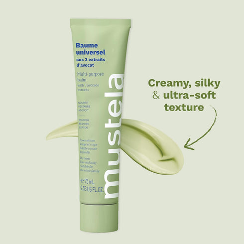 Mustela Avocado Multi-Purpose Balm - Natural Vegan Moisturizer for Face, Lips, Hands & Body - 2.53 fl. oz.