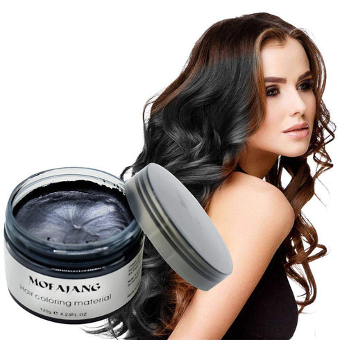 MOFAJANG Unisex Hair Wax Color Dye Styling Cream, Washable Temporary Pomade for Party Cosplay, Dark Grey