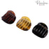 Parcelona Small 2” Tortoise Shell Hair Claw Set of 3, Black and Savana, Secure Grip for Women and Girls