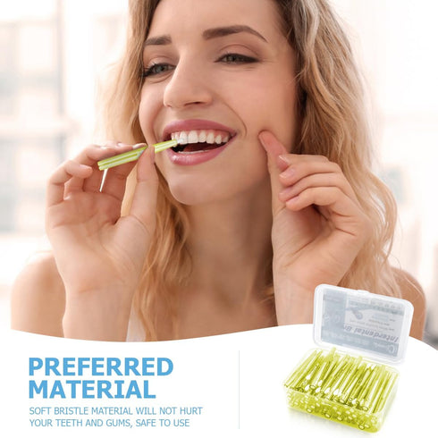 60PCS Oral Dental Hygiene Brush Tooth Cleaning Tool Soft Toothpick Interdental Brush for Braces