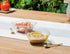 Posh Setting Small Square Plastic Serving Bowls, 4 Pack Gold Glitter Disposable Candy, Snack, Salad, Chips Bowl, Heavy