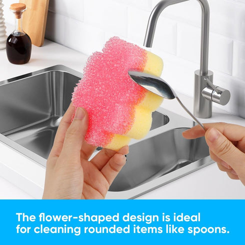 LAUNDRYLUX 3 Pack Scrub Sponge, Dual-Sided Temperature-Responsive Scrubber - Non-Scratch - Multipurpose Dish Sponges