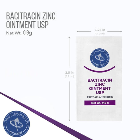 HEALTH & OUTDOORS 48 Packets Bacitracin Zinc Ointment USP - Antibiotic Ointment for Minor Cuts, Scrapes, Diaper Rashes