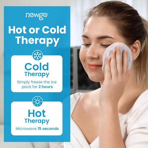 NEWGO Small Ice Packs for Injuries, 6 Pack Round Ice Packs for Face, Hot and Cold Gel Compress for Pain Relief
