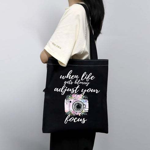 MBMSO Photographer Makeup Bag, Inspirational Gifts for Photography Lovers, When Life Gets Blurry Adjust Your Focus