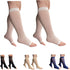 HealthyNees 2 Pair 8-15 mmHg Sheer Compression Leg Calf Shin Thin Open Toe