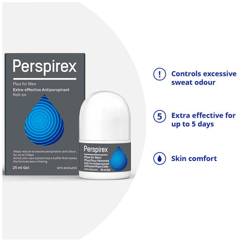 Perspirex Plus Men’s Deodorant Antiperspirant – Clinical Strength for Excessive Sweating, Long-Lasting Protection